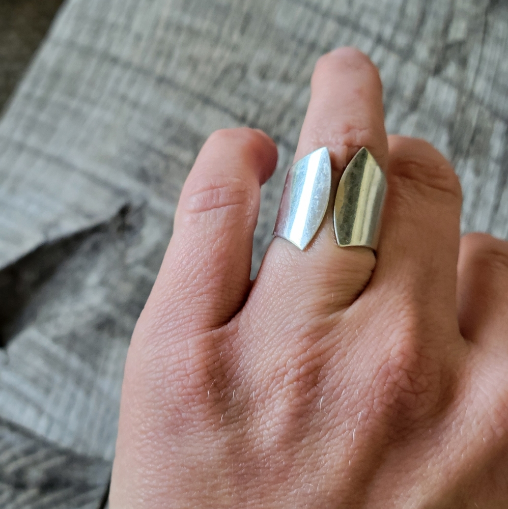 Adjustable Chunky Silver Ring